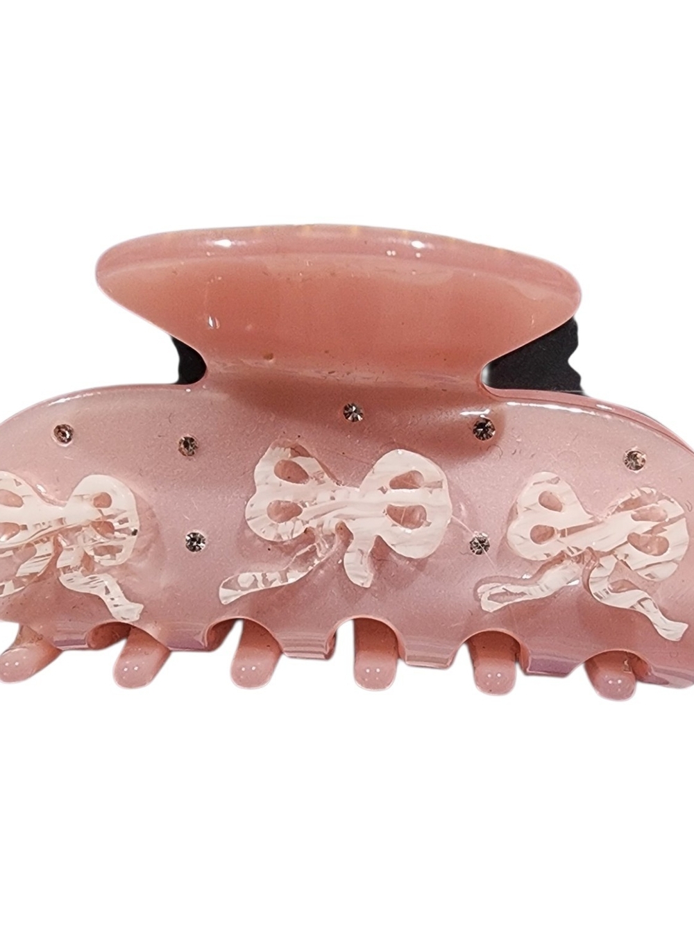Emi Jay Pink Bow Accent Hair Claw Clip